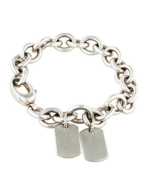 gucci silver dog tag bracelet|designer Gucci cat collars.